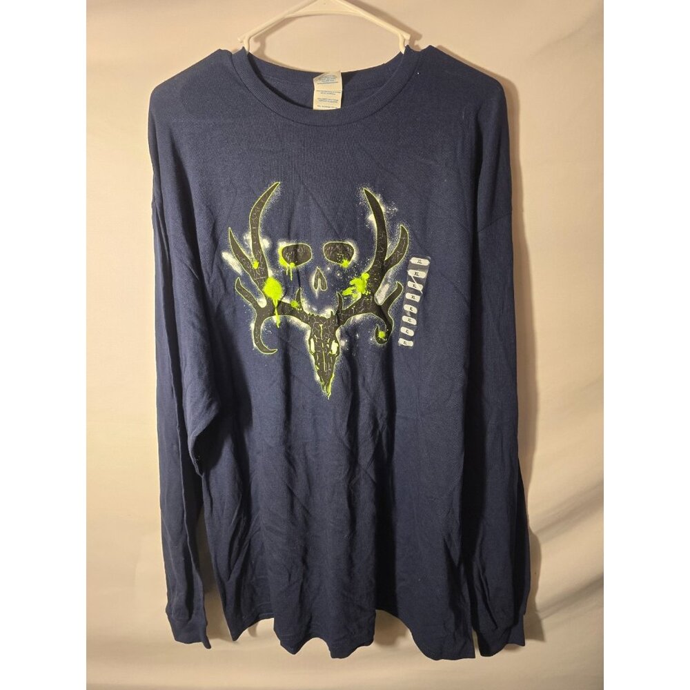 NWt New Bone Collector Mens Long Sleeve Shirt Tshirt Skull Halloween Size XL